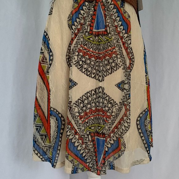 AS U WISH Tribal Aztec Gypsy Boho Lace Strapless Padded Bra Mini Dress - Picture 3 of 16